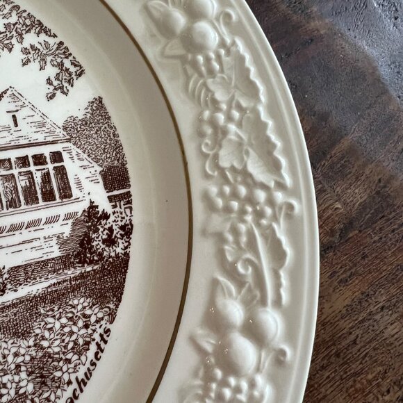 Homer Laughlin Eggshell Theme Plate With The First Congregational Church Design - Picture 8 of 8